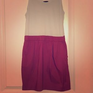 White and Cranberry Theory Dress